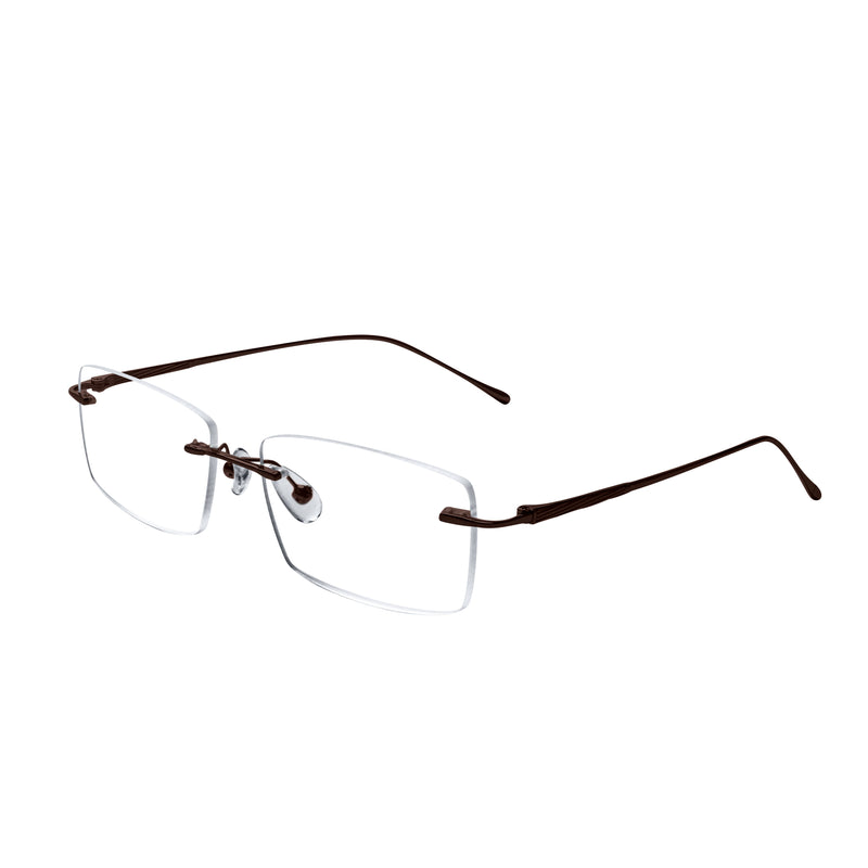 Everett Rectangle Metal Rimless Glasses