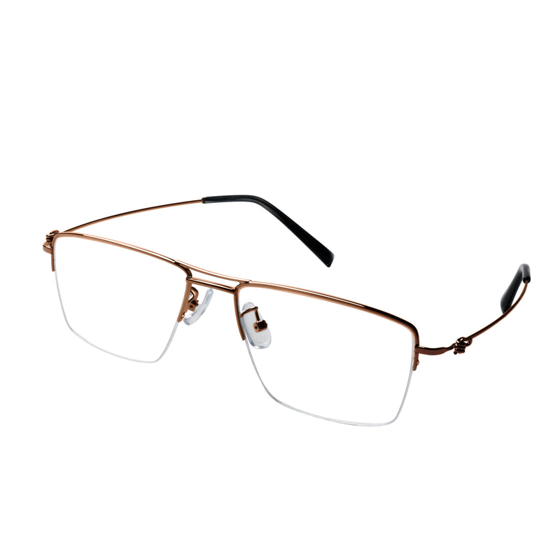 Bennett Rectangle Metal Half-rim Glasses