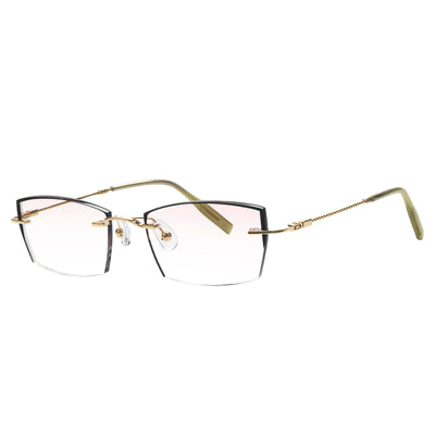Demetrius Rectangle Rimless Glasses