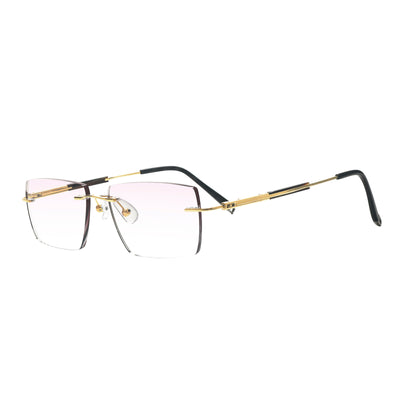 Murphy Rectangle Titanium Rimless Glasses