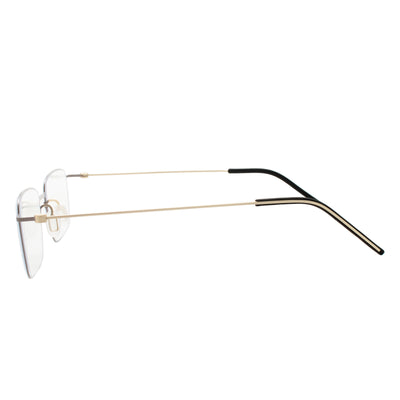 Fisher Rectangle Rimless Glasses