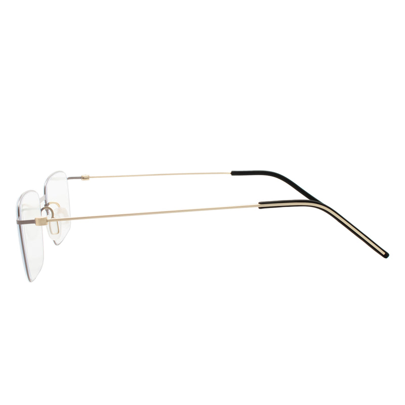 Fisher Rectangle Rimless Glasses