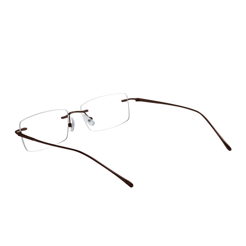 Everett Rectangle Metal Rimless Glasses