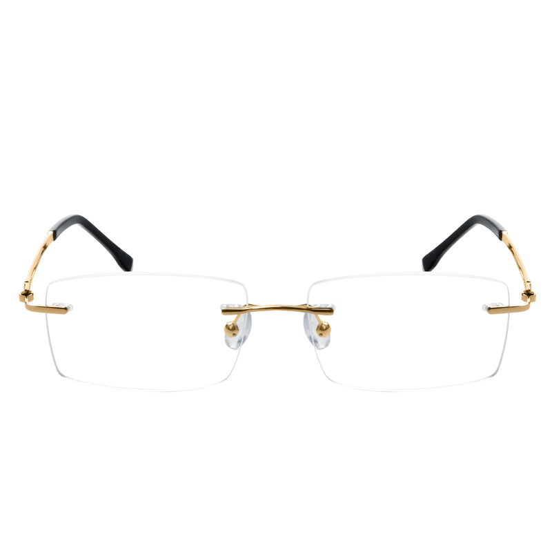 Alex Rectangle Rimless Glasses