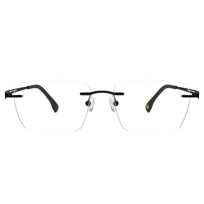 Curtis Rectangle Titanium Rimless Glasses