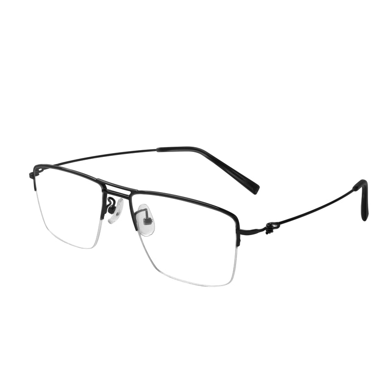 Bennett Rectangle Metal Half-rim Glasses