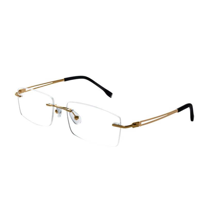 Alex Rectangle Rimless Glasses