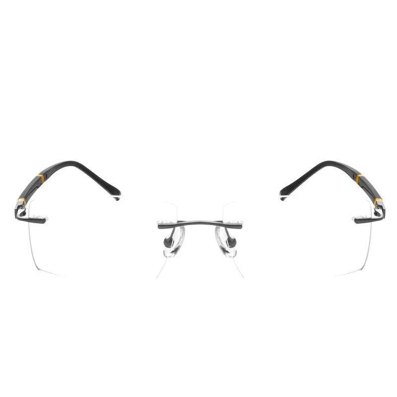 Adam Rectangle Rimless Glasses