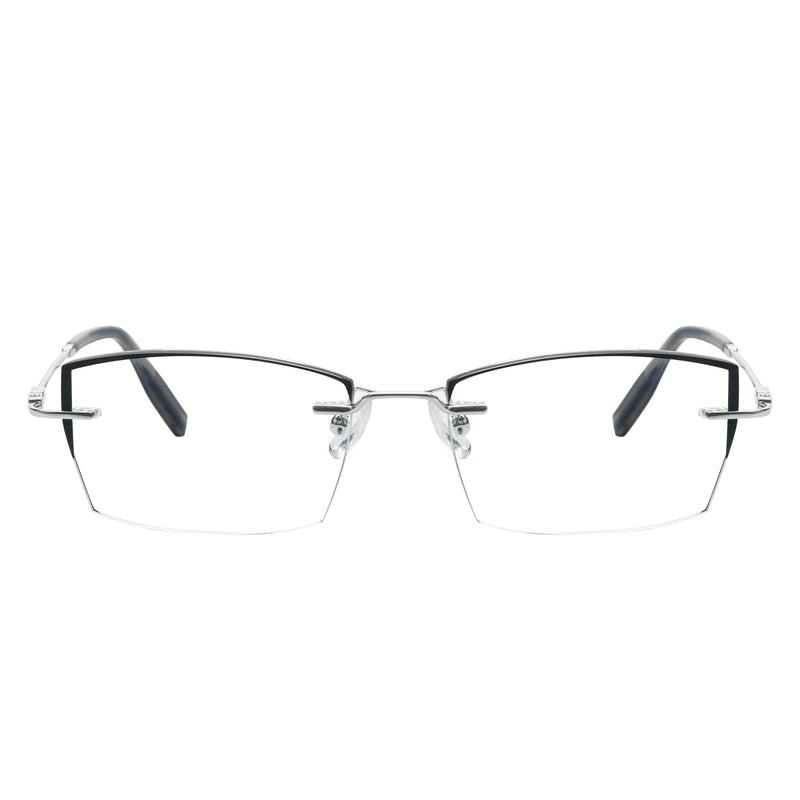 Demetrius Rectangle Rimless Glasses