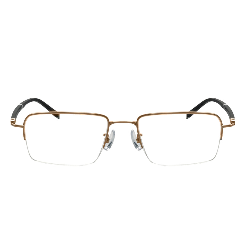 Jonathan Rectangle Metal Half-rim Glasses