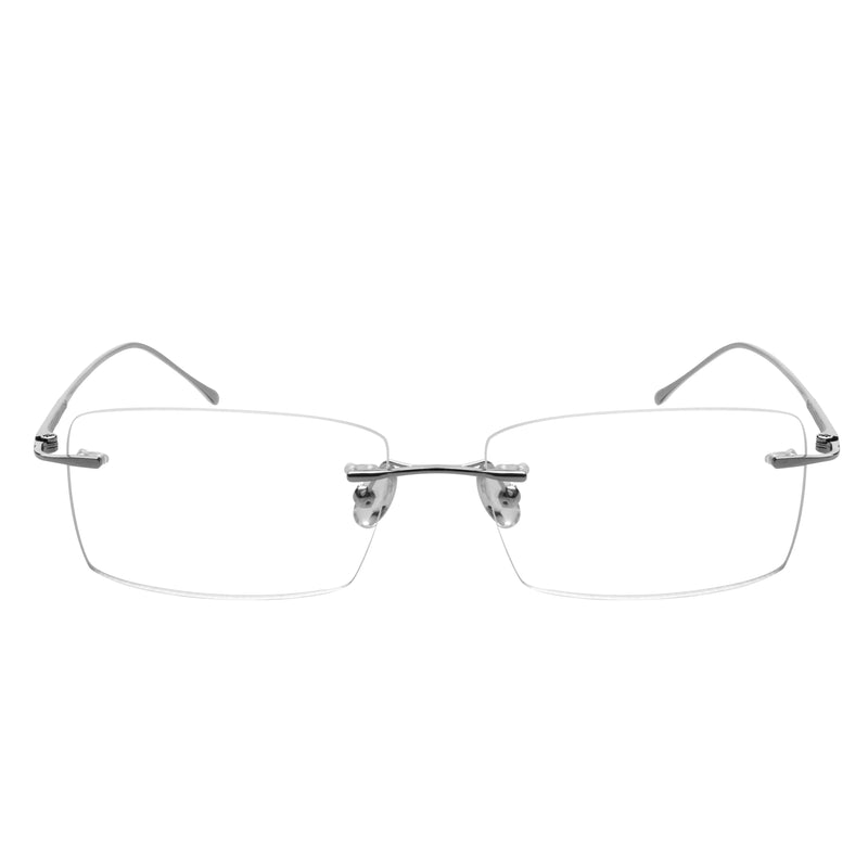 Everett Rectangle Metal Rimless Glasses
