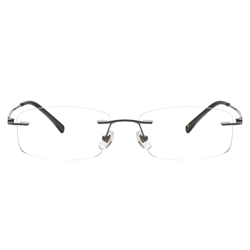 Landyn Rectangle Titanium Rimless Glasses