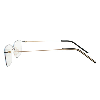 Fisher Rectangle Rimless Glasses
