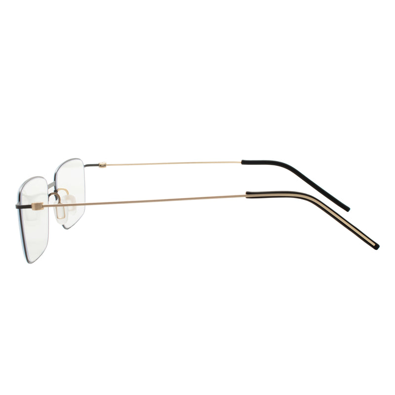 Fisher Rectangle Rimless Glasses