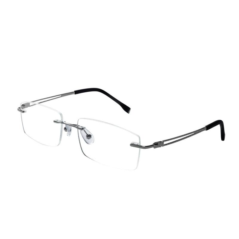 Alex Rectangle Rimless Glasses