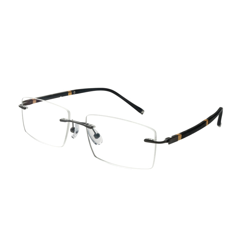 Adam Rectangle Rimless Glasses