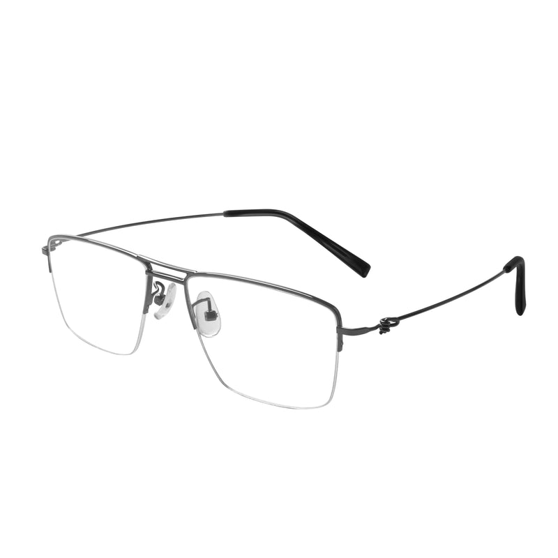 Bennett Rectangle Metal Half-rim Glasses