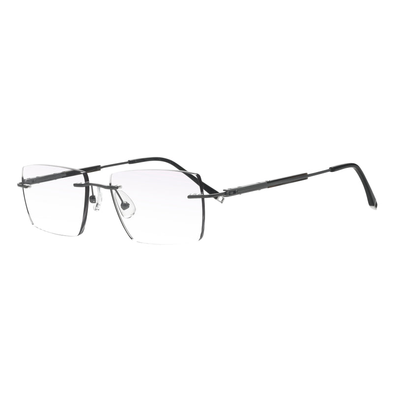 Murphy Rectangle Titanium Rimless Glasses