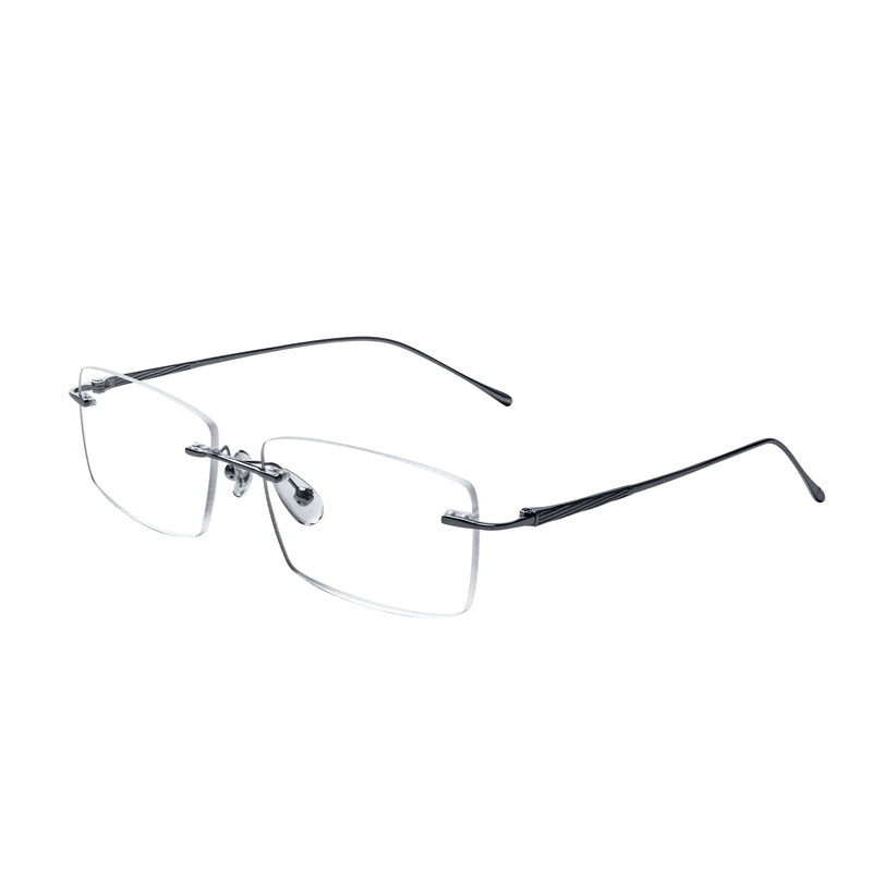 Everett Rectangle Metal Rimless Glasses