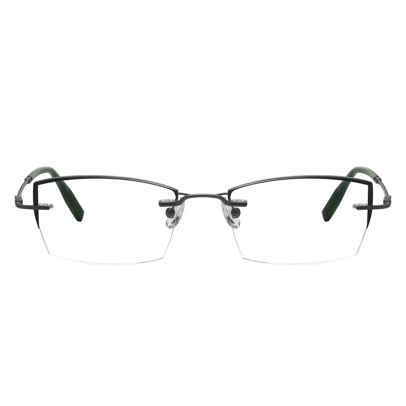 Demetrius Rectangle Rimless Glasses