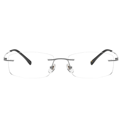 Landyn Rectangle Titanium Rimless Glasses