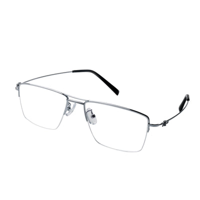 Bennett Rectangle Metal Half-rim Glasses