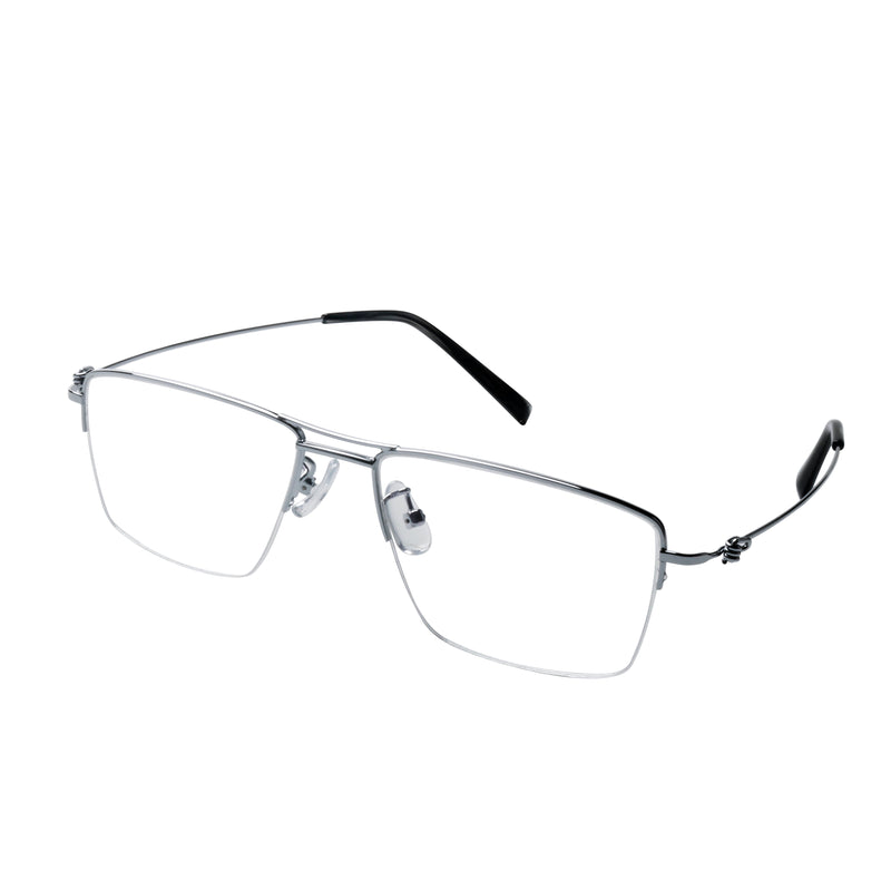 Bennett Rectangle Metal Half-rim Glasses