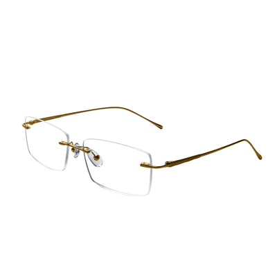 Everett Rectangle Metal Rimless Glasses