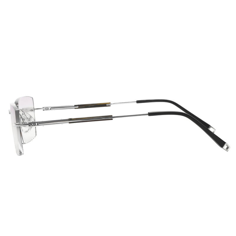 Murphy Rectangle Titanium Rimless Glasses