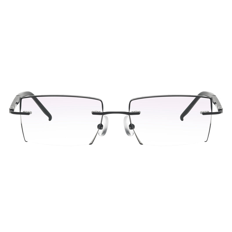 Rocky Rectangle Rimless Glasses