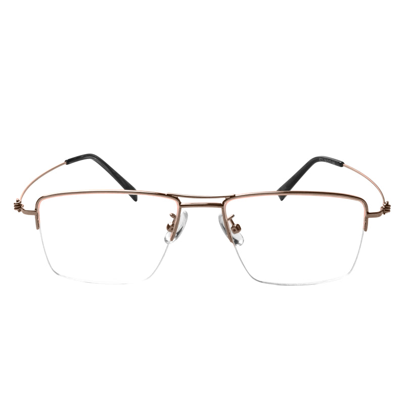 Bennett Rectangle Metal Half-rim Glasses