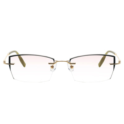 Demetrius Rectangle Rimless Glasses