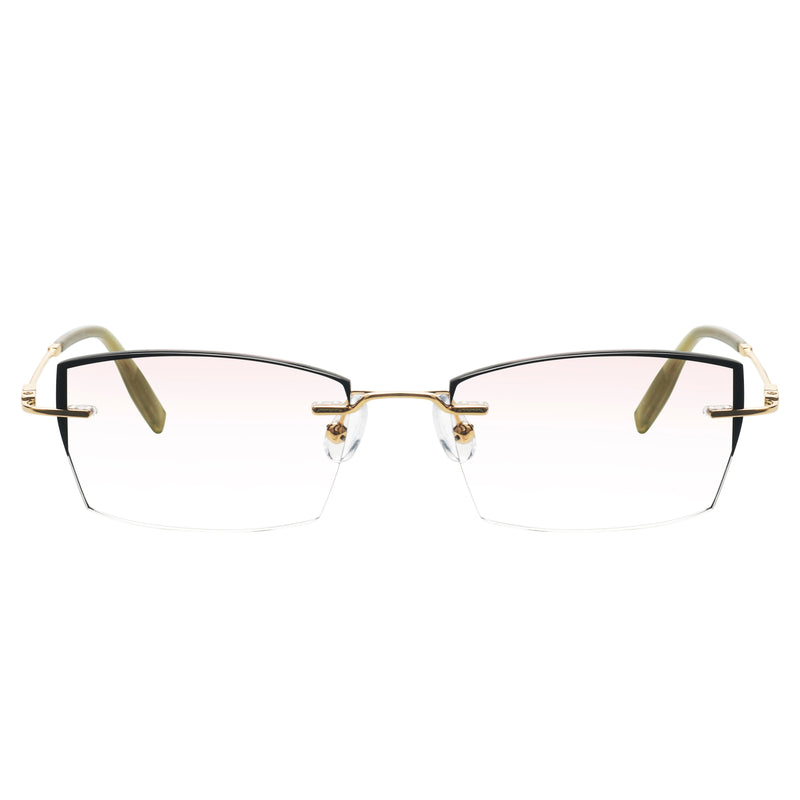 Demetrius Rectangle Rimless Glasses