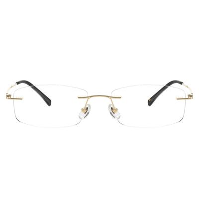Landyn Rectangle Titanium Rimless Glasses