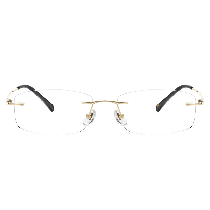 Landyn Rectangle Titanium Rimless Glasses
