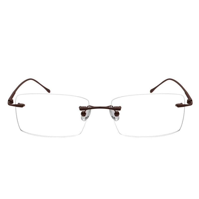 Everett Rectangle Metal Rimless Glasses